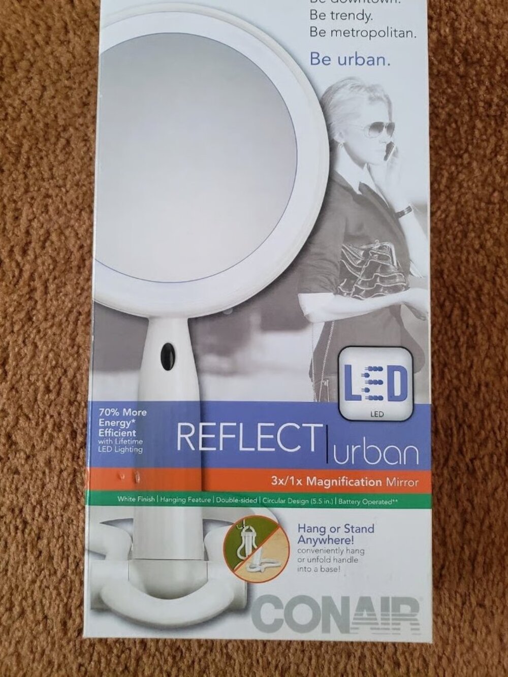 Conair Urban Reflect Cosmetic Mirror hand or stand